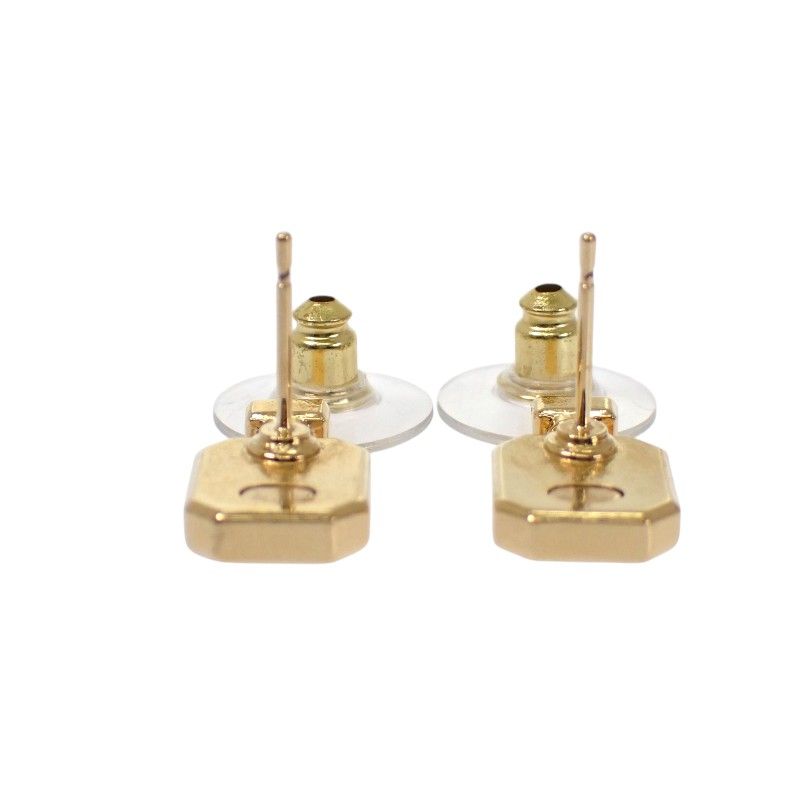 Chanel CC Logo Earrings Metal White Gold — view 5