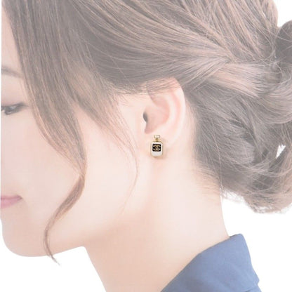 Chanel CC Logo Earrings Metal White Gold — view 8