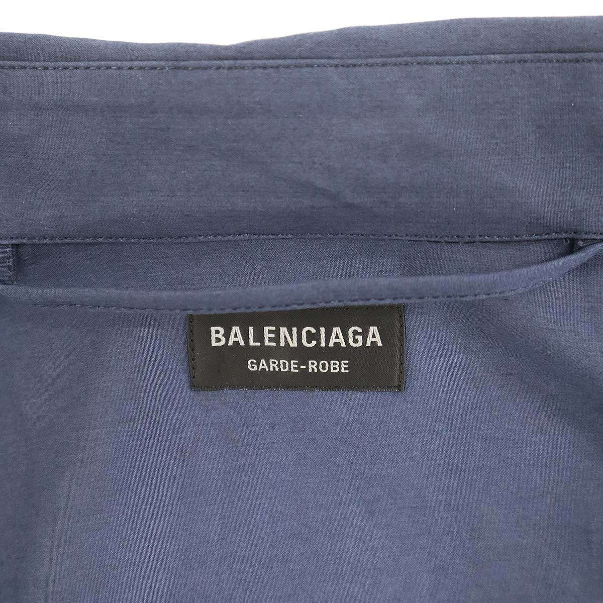 Balenciaga Mini Shirt Dress Overshirt Navy 34 — view 3