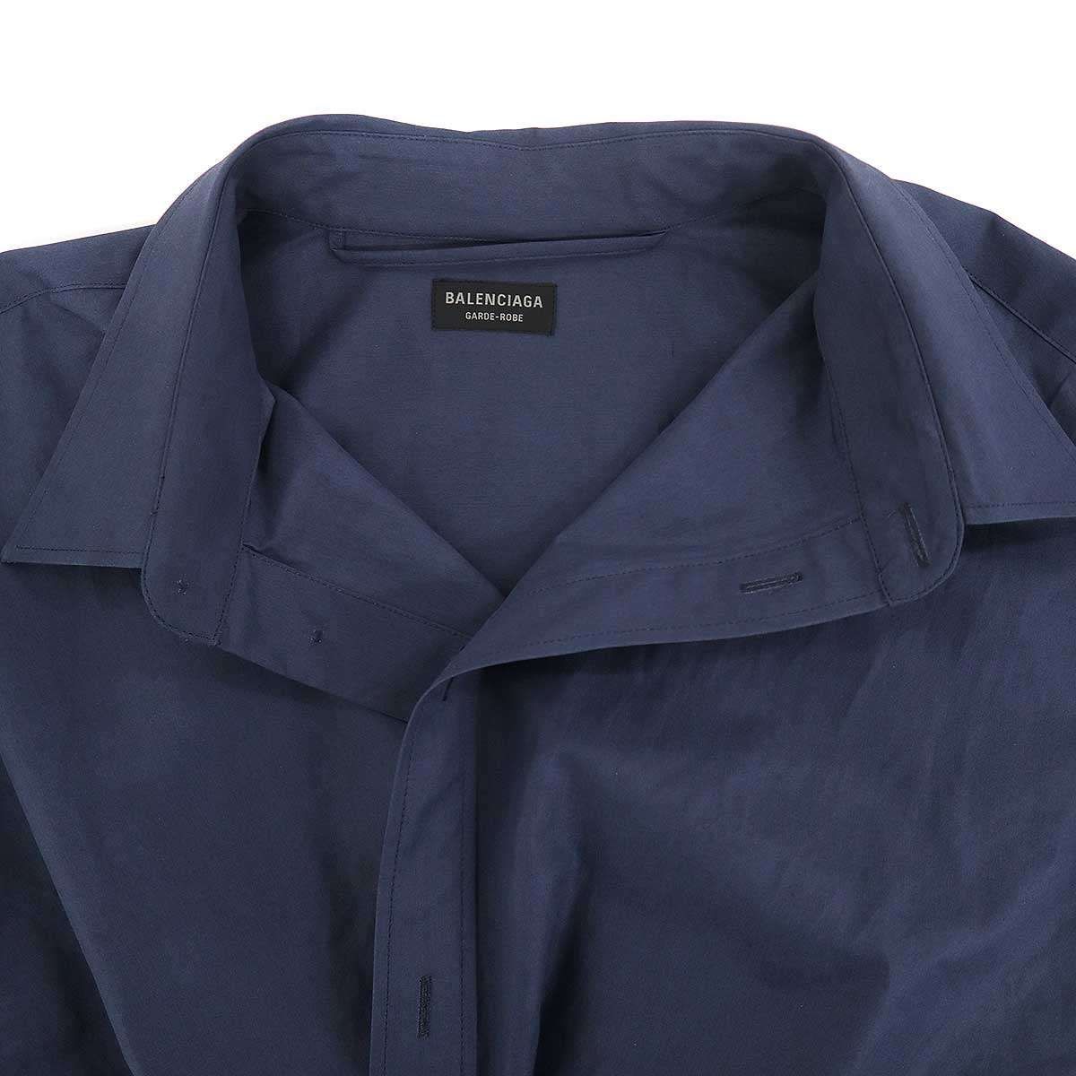 Balenciaga Mini Shirt Dress Overshirt Navy 34 — view 4