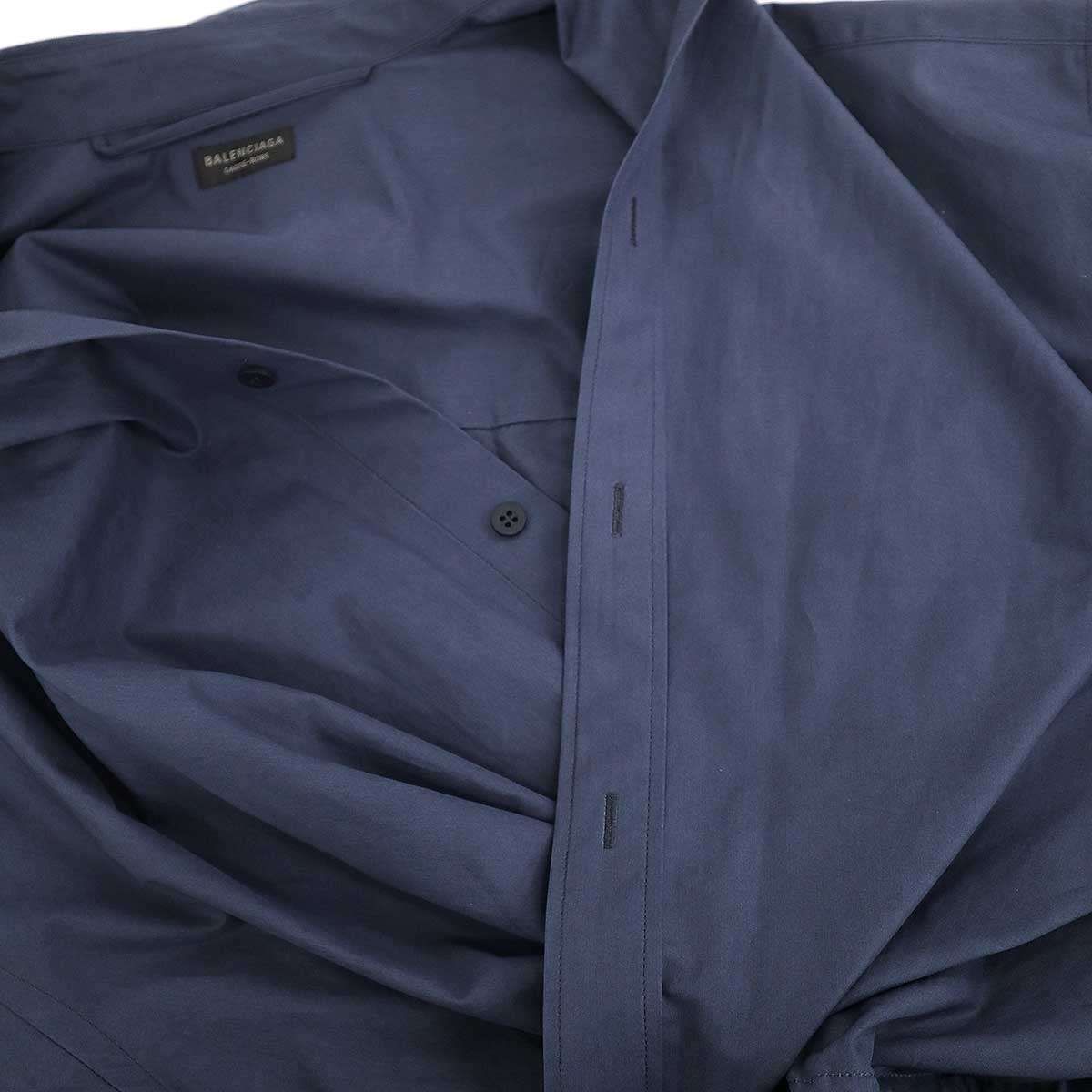 Balenciaga Mini Shirt Dress Overshirt Navy 34 — view 8