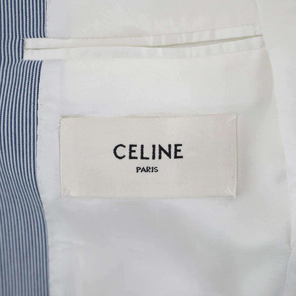 Celine Jude Striped Tailored Jacket Blue 34 — view 3