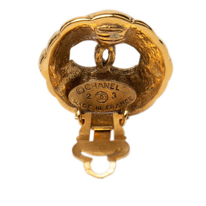 Chanel CC Logo Vintage Gold Plated Earrings — view 3