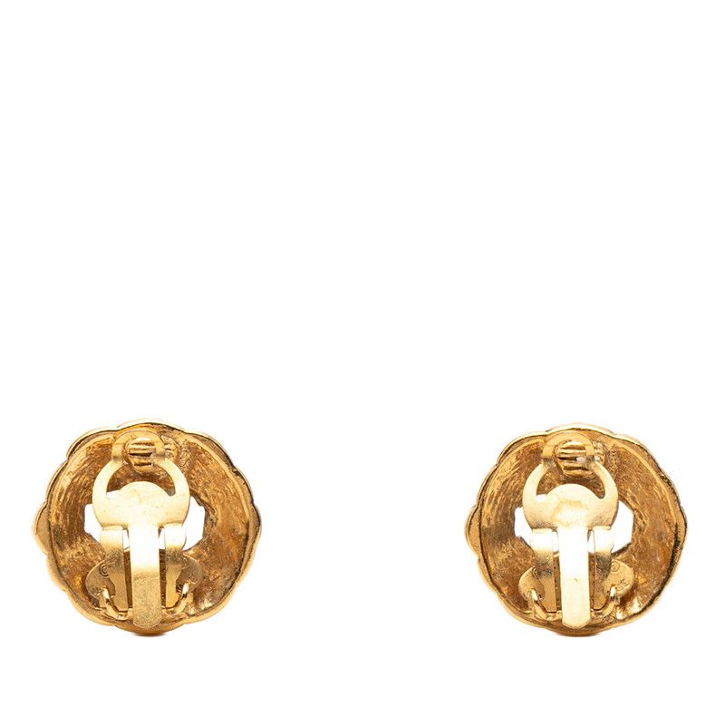Chanel CC Logo Vintage Gold Plated Earrings — view 2