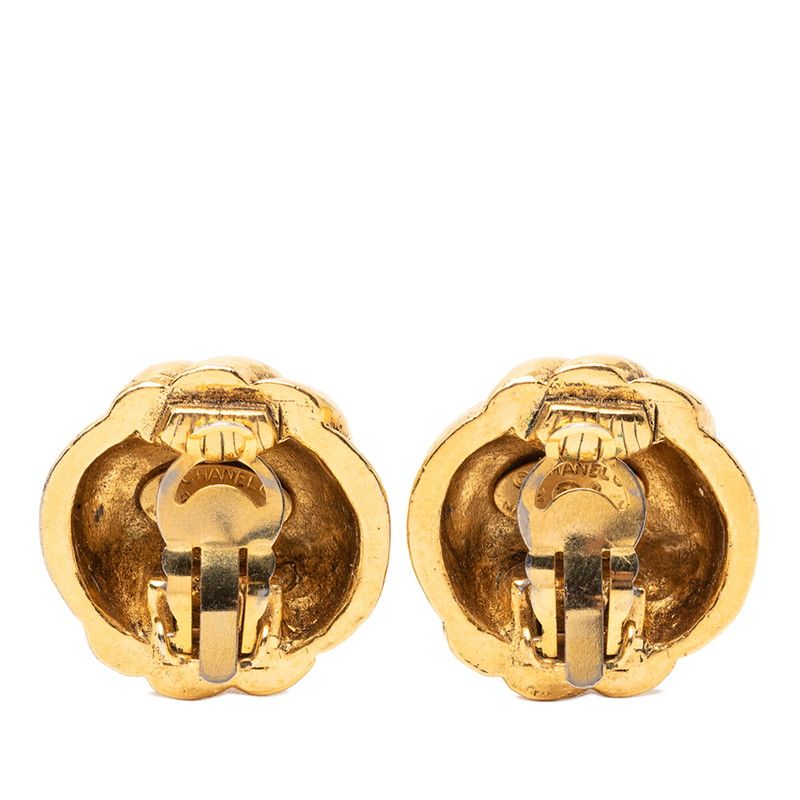 Chanel Vintage CC Logo Gold Plated Earrings — view 2