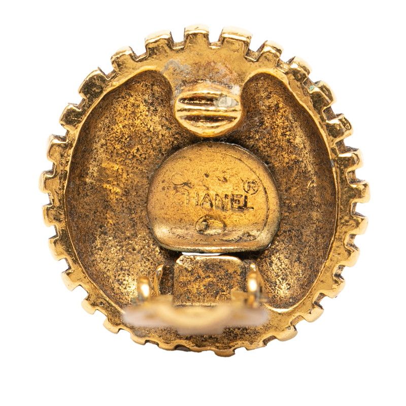Chanel CC Logo Gold Plated Earrings — view 3