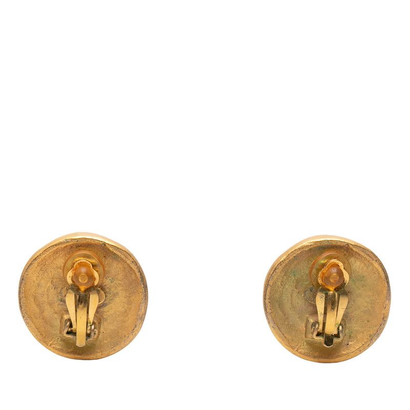Chanel CC Logo Vintage Gold Plated Earrings — view 2