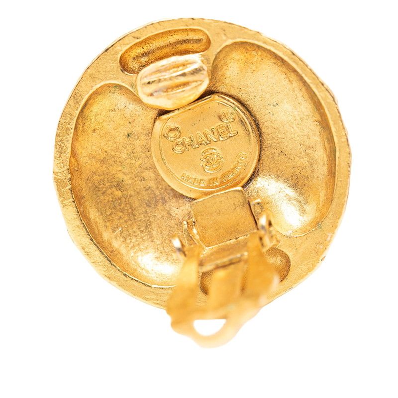 Chanel CC Logo Gold Plated Earrings — view 3