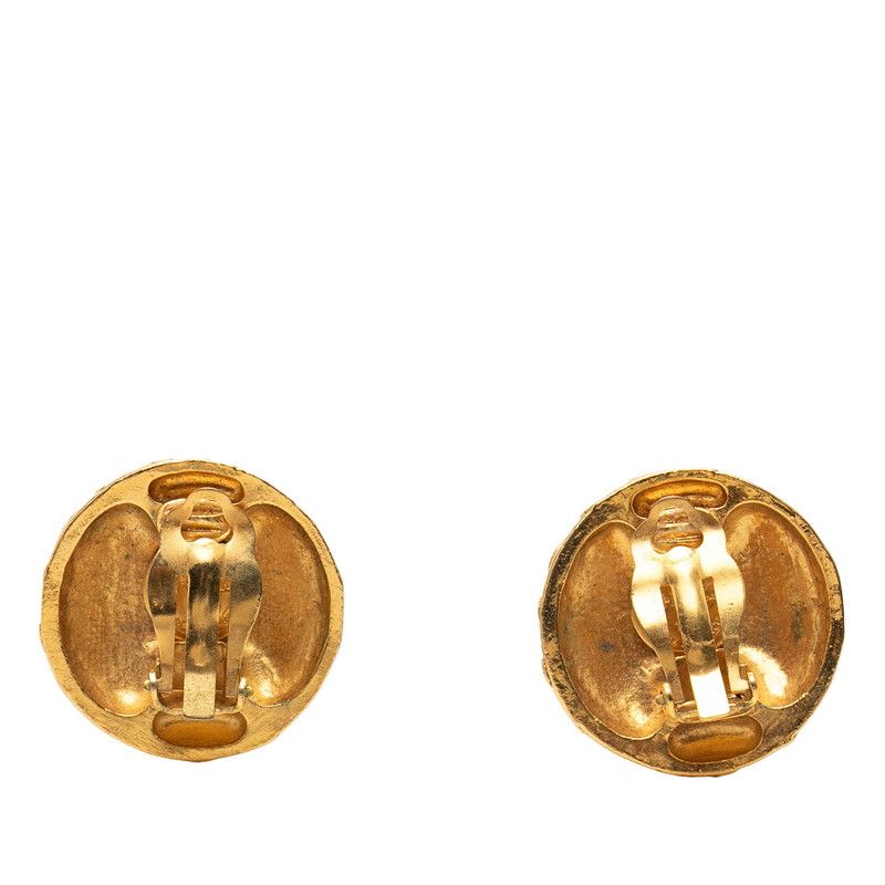 Chanel CC Logo Gold Plated Earrings — view 2