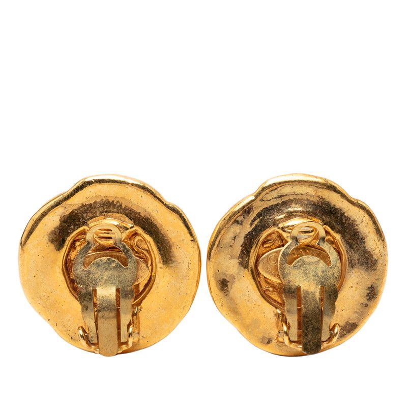 Chanel Vintage Logo Gold Plated Earrings — view 2
