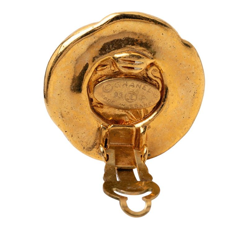 Chanel Vintage Logo Gold Plated Earrings — view 3