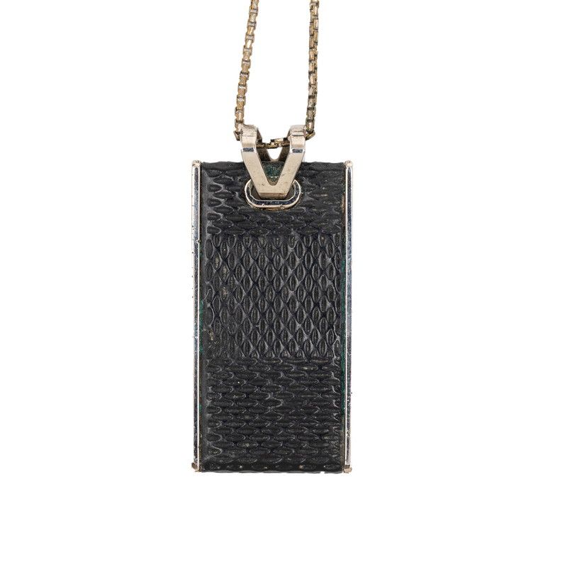 Louis Vuitton Damier Graphite Pendentif Soho Noir Black Metal Necklace — view 2