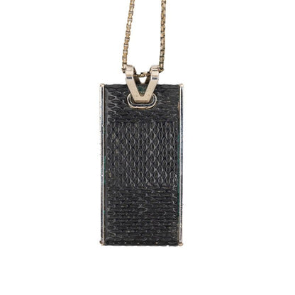 Louis Vuitton Damier Graphite Pendentif Soho Noir Black Metal Necklace — view 2