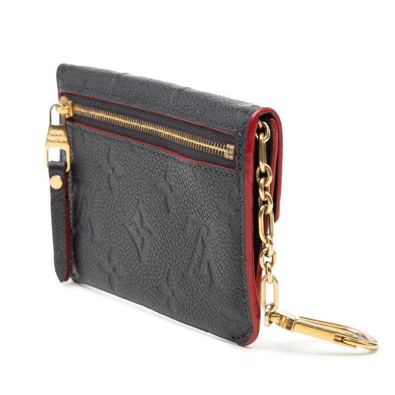Louis Vuitton Monogram Empreinte Pochette Cles Marine Navy Red Coin Purse Nuit — view 2