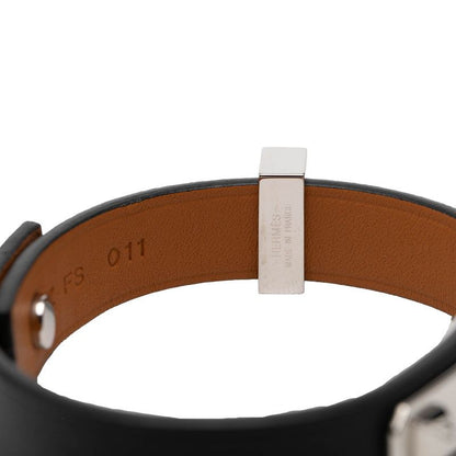Hermes As de Coule Bracelet Black Silver Swift Metal — view 4