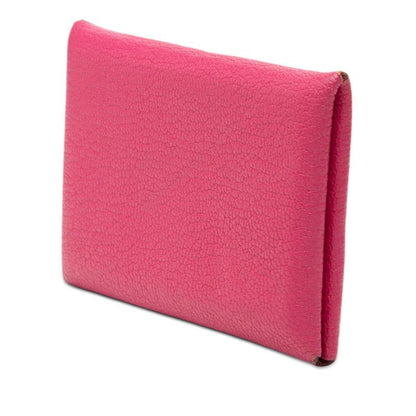 Hermes Calvi Card Case Pink Chevre — view 2