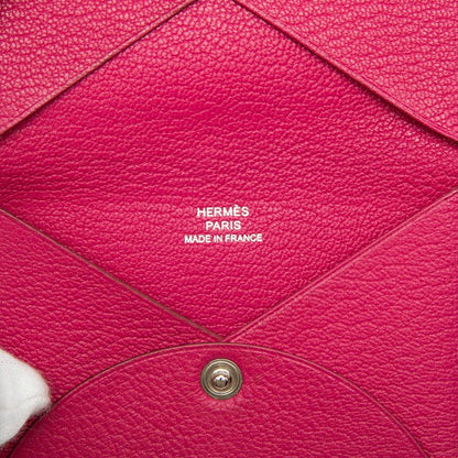 Hermes Calvi Card Case Pink Chevre — view 5