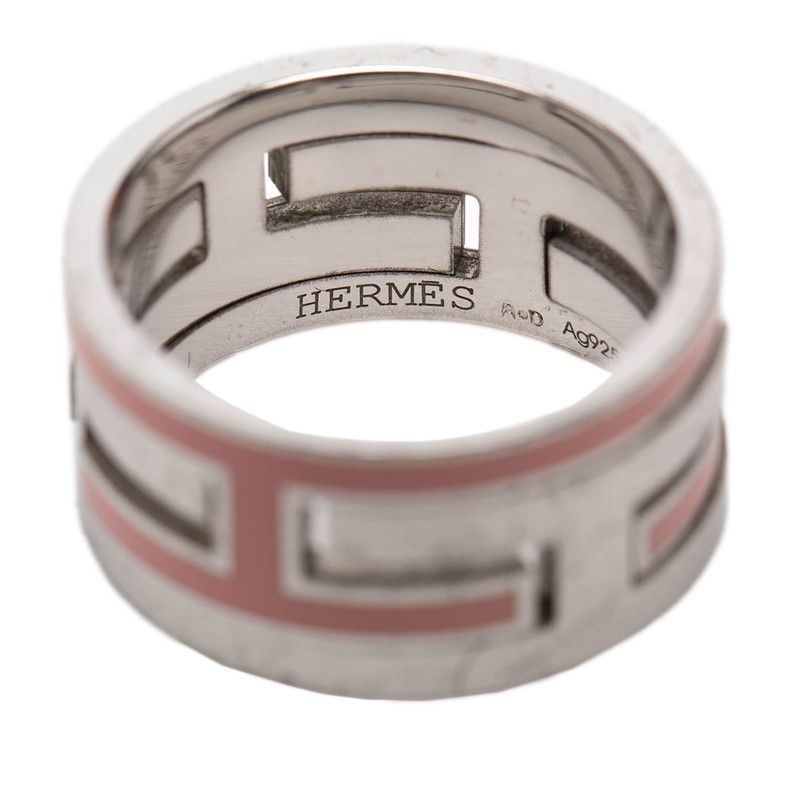 Hermes Moubouche Ring 52 Silver Pink — view 5