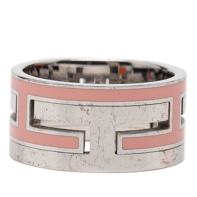 Hermes Moubouche Ring 52 Silver Pink — view 4