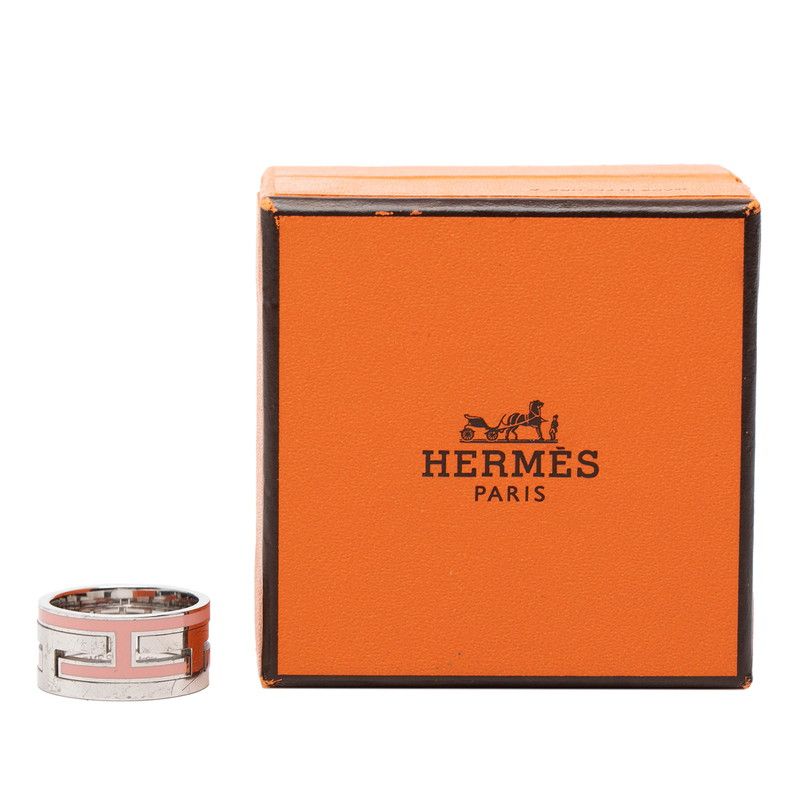 Hermes Moubouche Ring 52 Silver Pink — view 7
