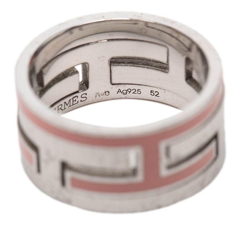 Hermes Moubouche Ring 52 Silver Pink — view 6