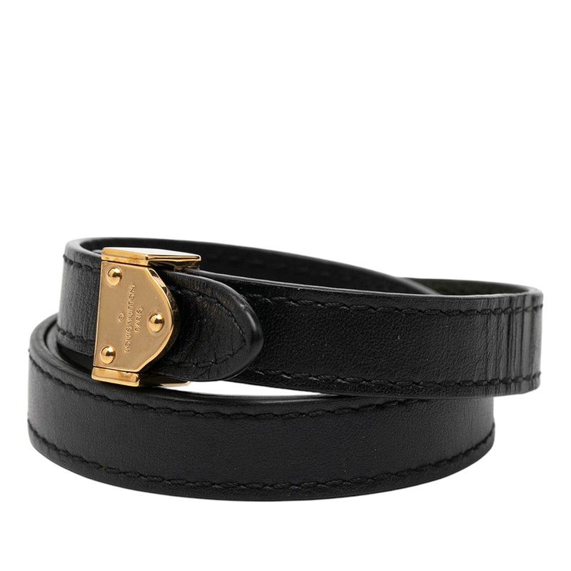 Louis Vuitton Bracelet Black Leather — view 2