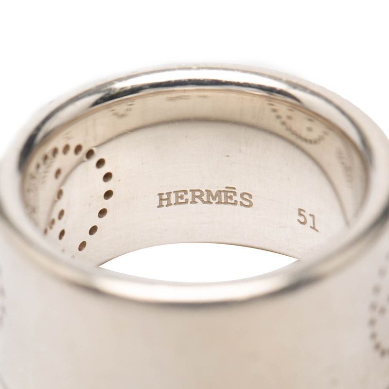 Hermes Eclipse Ribbon Ring 51 Silver — view 5