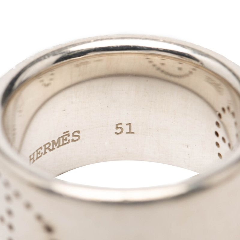 Hermes Eclipse Ribbon Ring 51 Silver — view 7