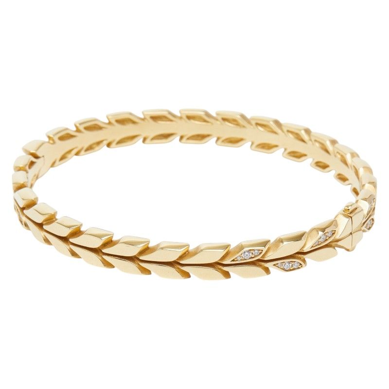 Tiffany & Co. Victoria Vine Hinge Bangle Bracelet Gold 18K Yellow — view 2