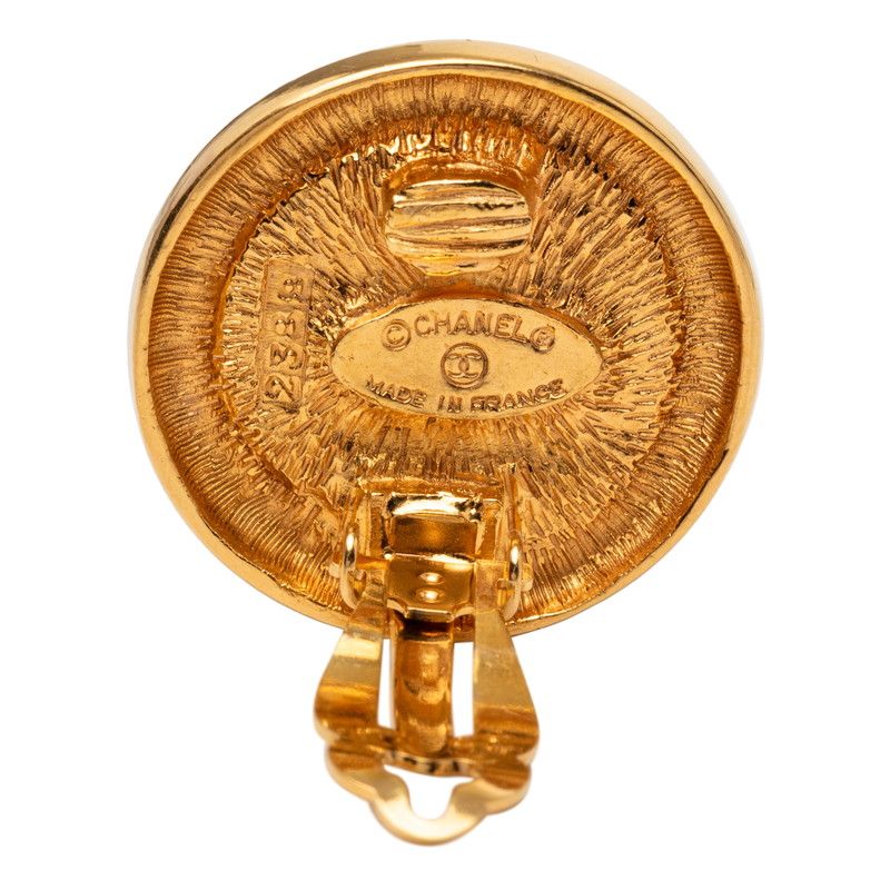 Chanel CC Logo Gold Plated Earrings — view 3