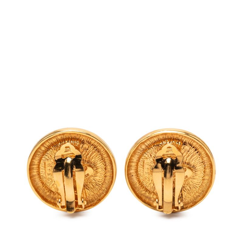 Chanel CC Logo Gold Plated Earrings — view 2