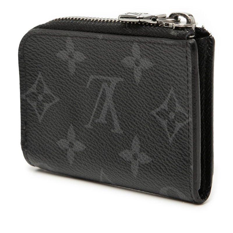 Louis Vuitton Monogram Eclipse Porte Monnaie Joule Coin Case Black — view 2