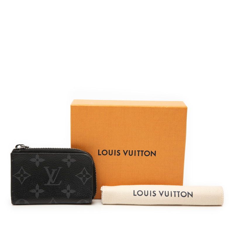 Louis Vuitton Monogram Eclipse Porte Monnaie Joule Coin Case Black — view 6