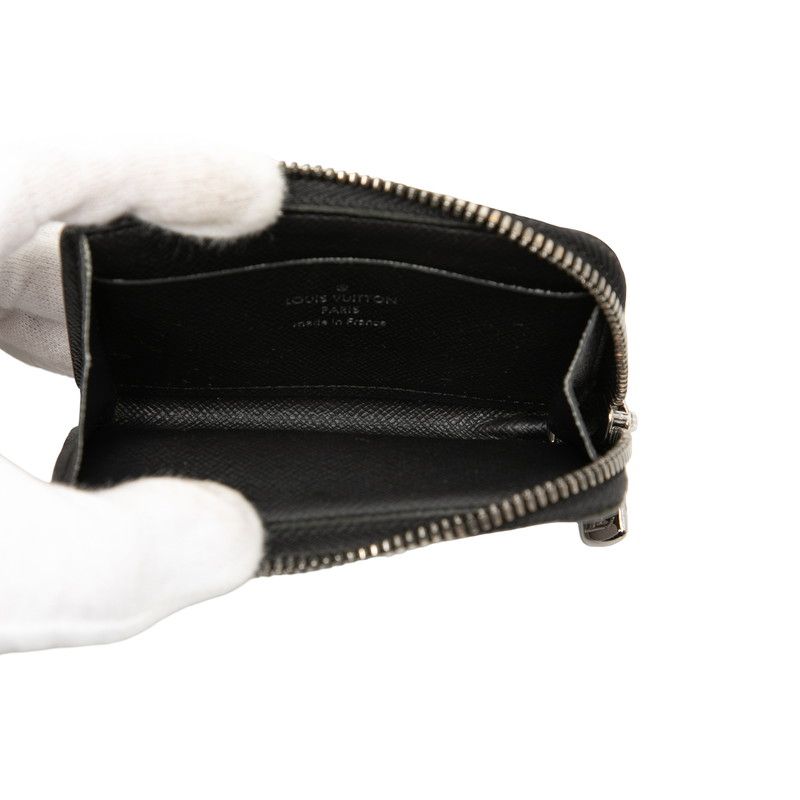 Louis Vuitton Monogram Eclipse Porte Monnaie Joule Coin Case Black — view 4