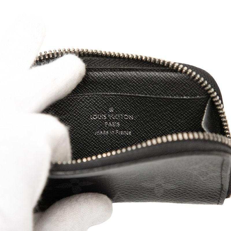 Louis Vuitton Monogram Eclipse Porte Monnaie Joule Coin Case Black — view 5
