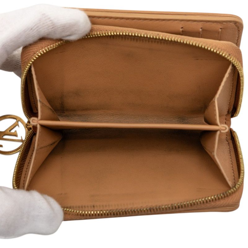 Louis Vuitton Monogram Embossed Portefeuille Camel Brown Lamb Leather — view 4