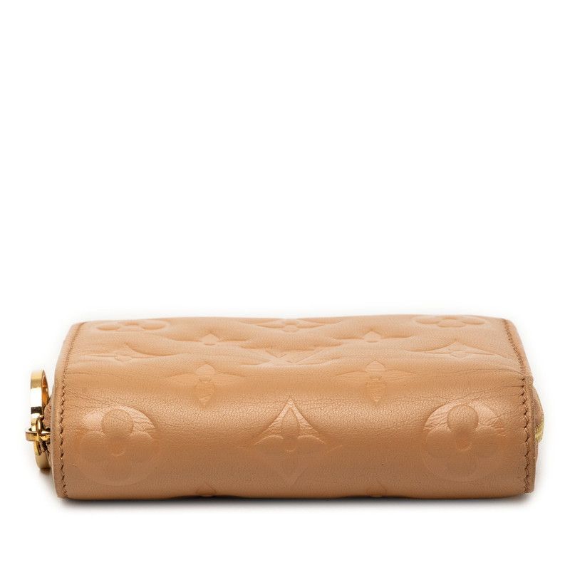 Louis Vuitton Monogram Embossed Portefeuille Camel Brown Lamb Leather — view 3