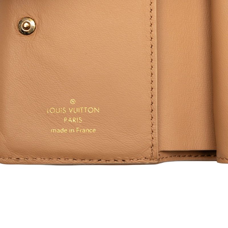 Louis Vuitton Monogram Embossed Portefeuille Camel Brown Lamb Leather — view 6