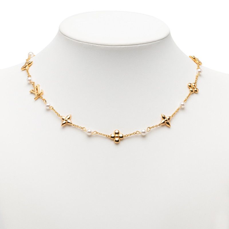 Louis Vuitton Necklace A Gold Plated Faux Pearl — view 6