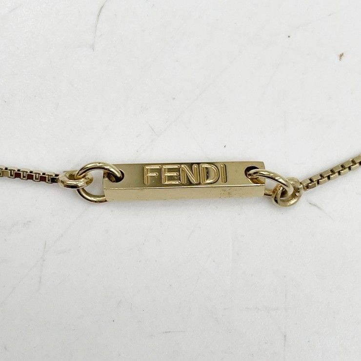 Fendi Necklace Zodiac Gold Metal Faux Pearl — view 6