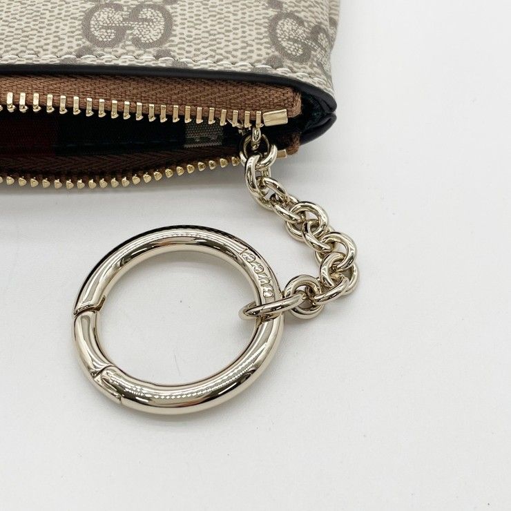 Gucci Coin Case GG Supreme Beige Brown Leather — view 8