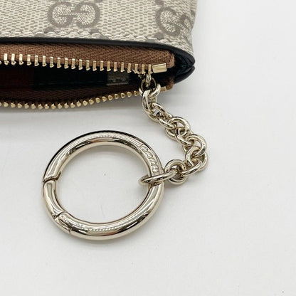 Gucci Coin Case GG Supreme Beige Brown Leather — view 8