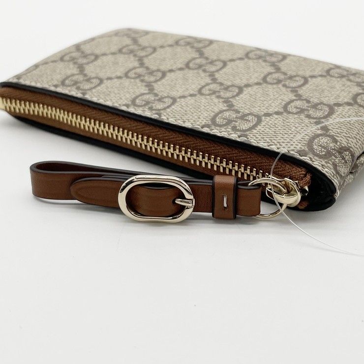 Gucci Coin Case GG Supreme Beige Brown Leather — view 5