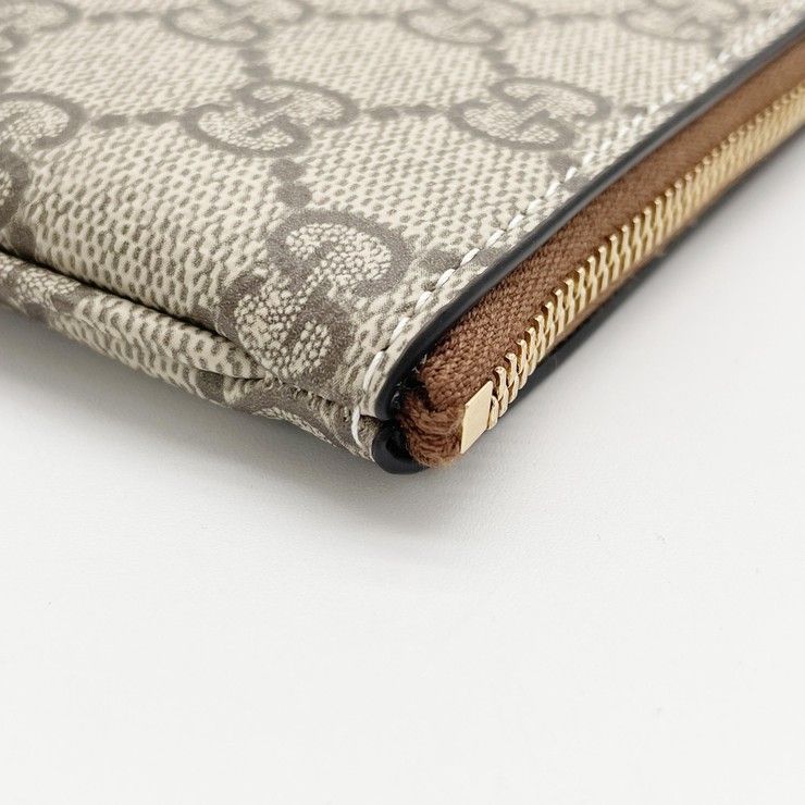 Gucci Coin Case GG Supreme Beige Brown Leather — view 6