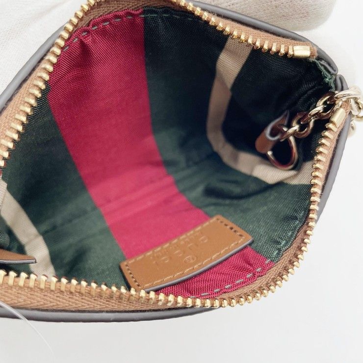 Gucci Coin Case GG Supreme Beige Brown Leather — view 9