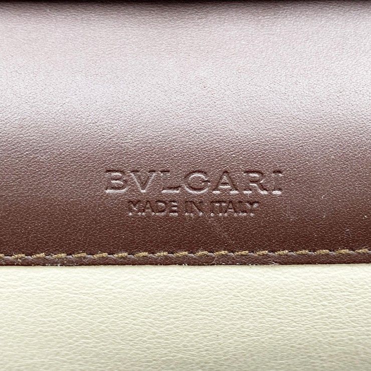 Bvlgari Wallet Brown Leather Logo Clip Bifold — view 8
