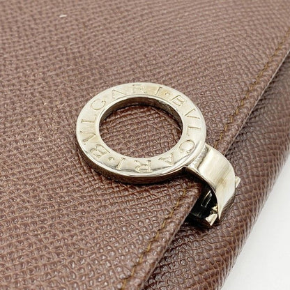 Bvlgari Wallet Brown Leather Logo Clip Bifold — view 6