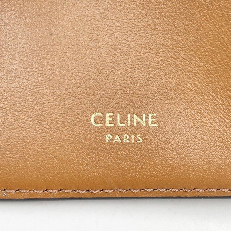 Celine Passport Case Triomphe Black Tan Canvas X — view 8