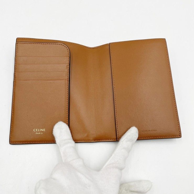 Celine Passport Case Triomphe Black Tan Canvas X — view 6