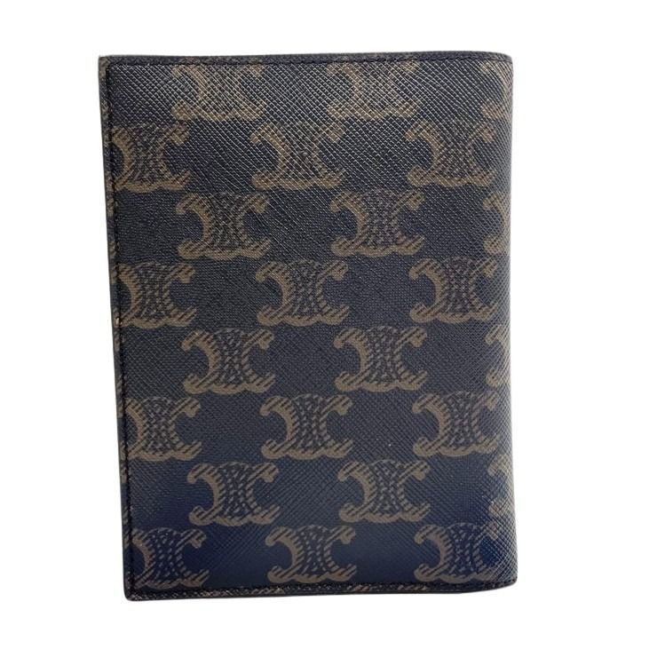 Celine Passport Case Triomphe Black Tan Canvas X — view 2
